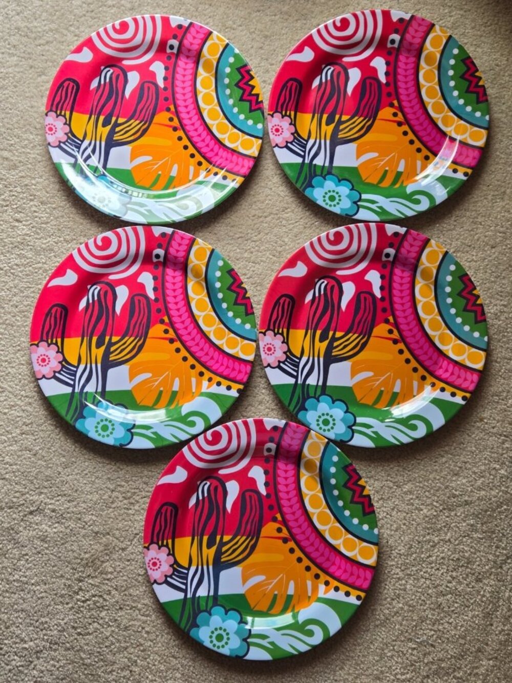 Stephan Roberts' Home Collection 11-inch Viva Mexico Melamine Plates Set Of 5